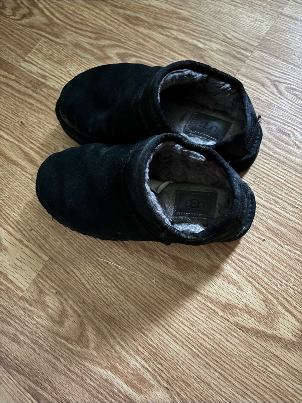 UGG Black Shearling-Lined Slippers